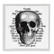 Spooky Skull Layered Vintage Script Hex Text Framed Giclee Art